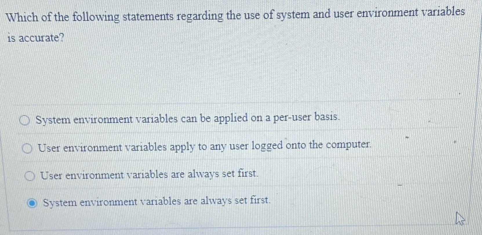 Which of the following statements regarding the