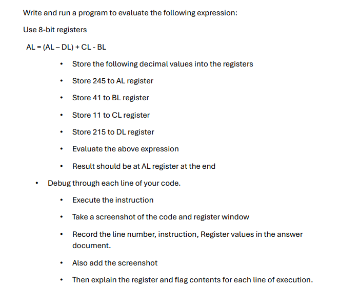 Write and run a program to evaluate the following