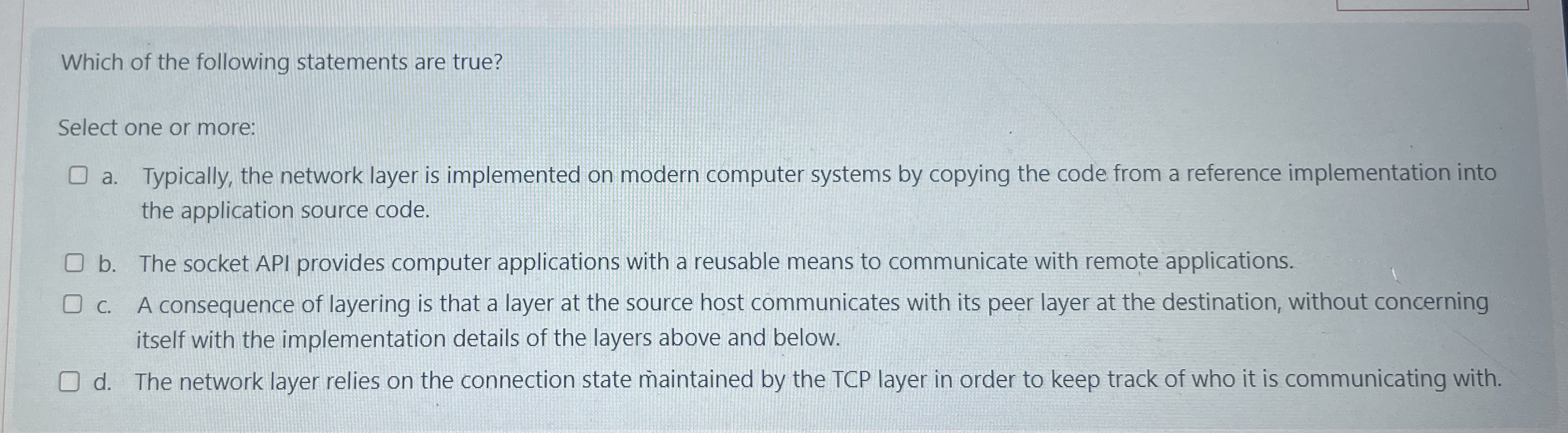 Which of the following statements are true?