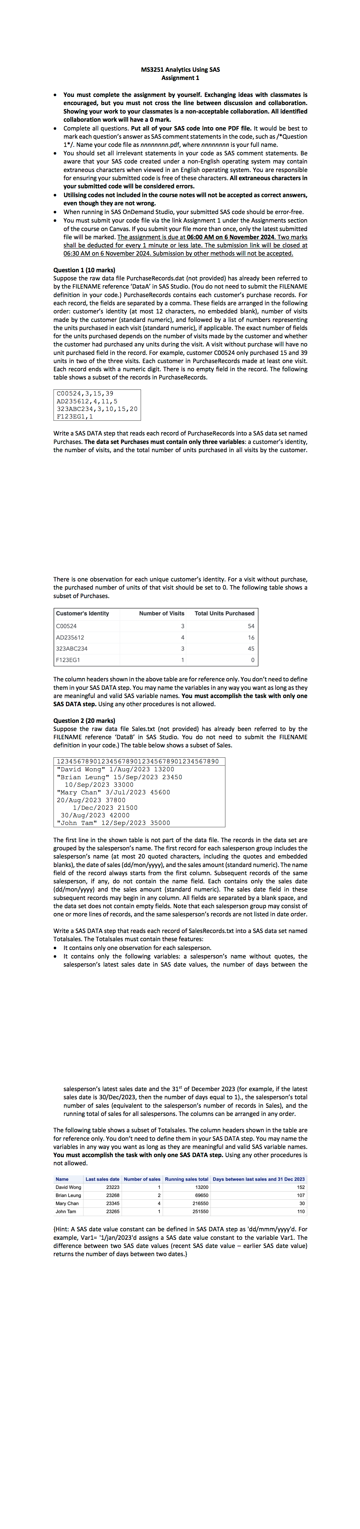 MS 3 2 5 1 Analytics Using SAS Assignment 1 - You
