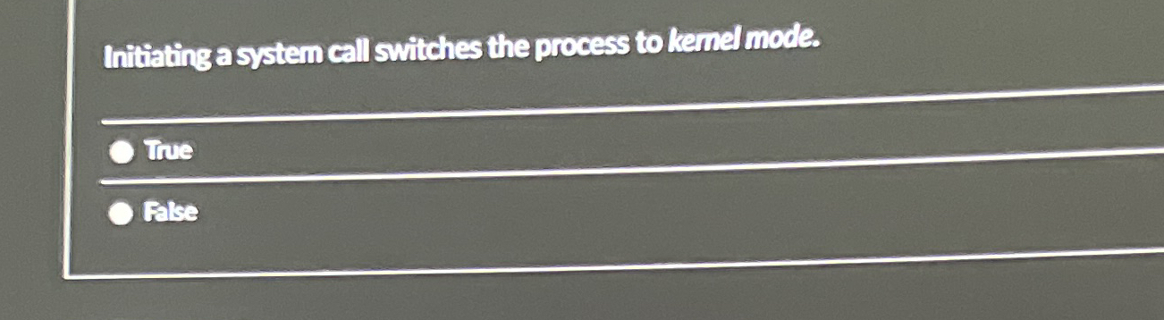 Initiating a system call switches the process to