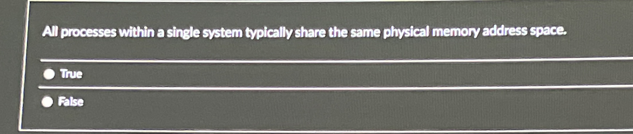 All processes within a single system typically