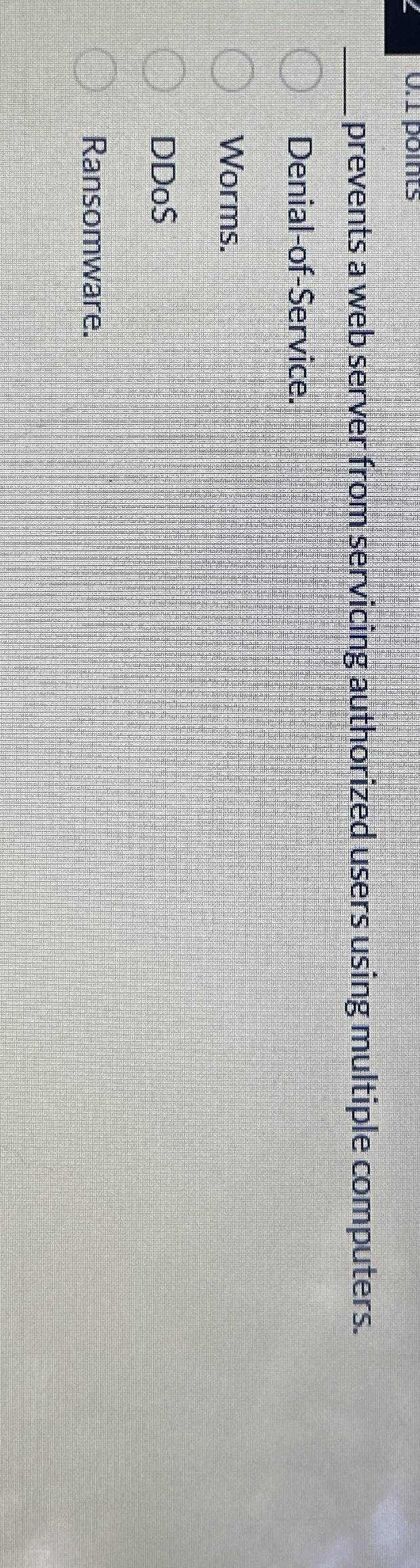 q , prevents a web server from servicing