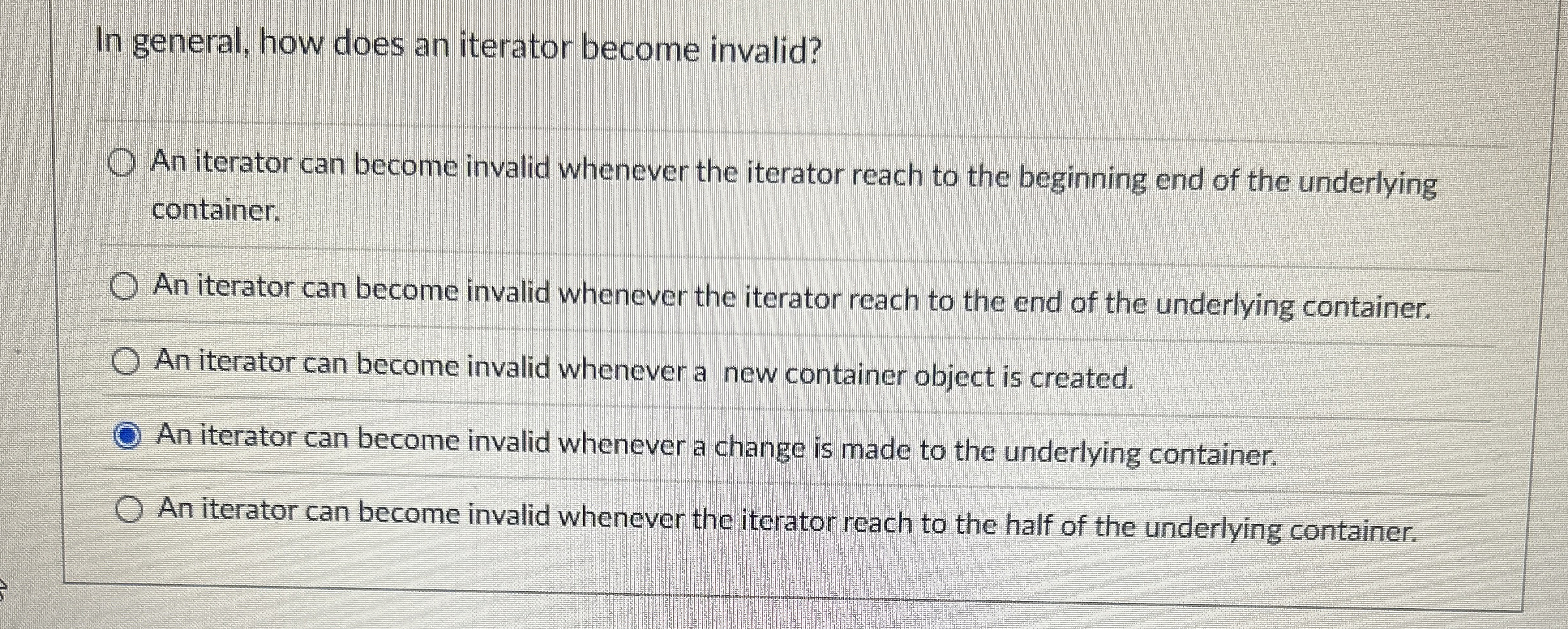How to solve In general, how does an iterator