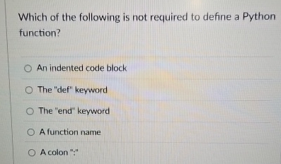 Which of the following is not required to define