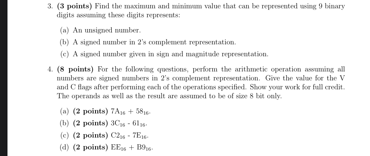 ( 3 points ) Find the maximum and minimum value