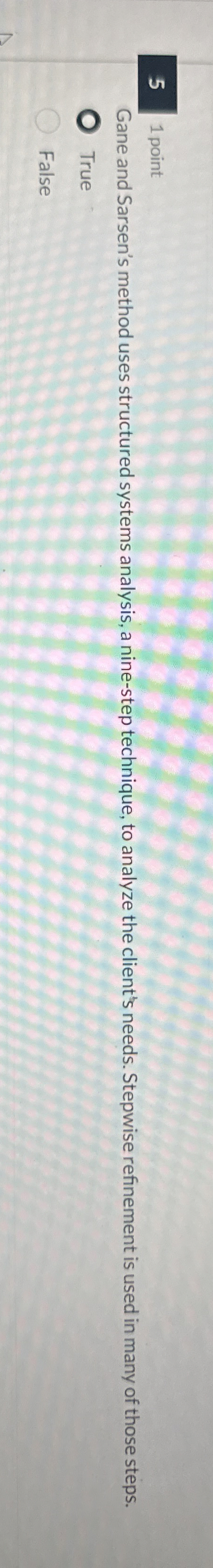 5 1 point Gane and Sarsen's method uses