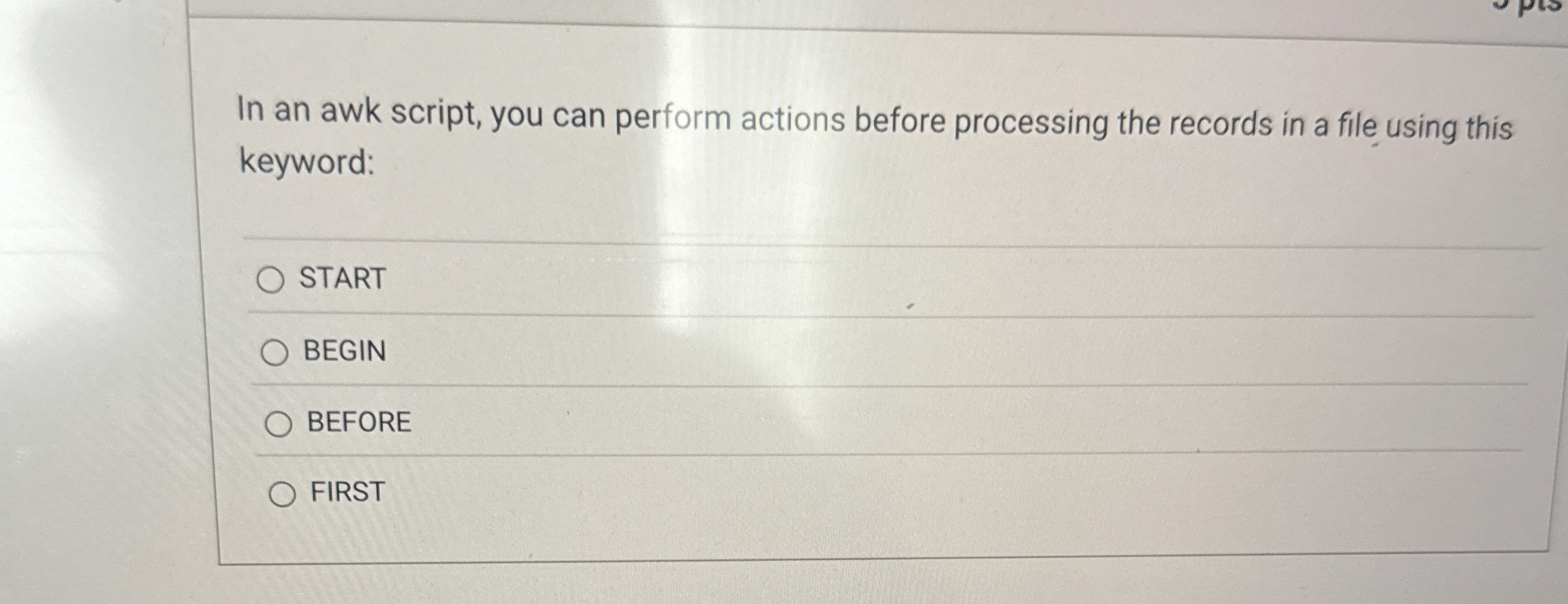 In an awk script, you can perform actions before