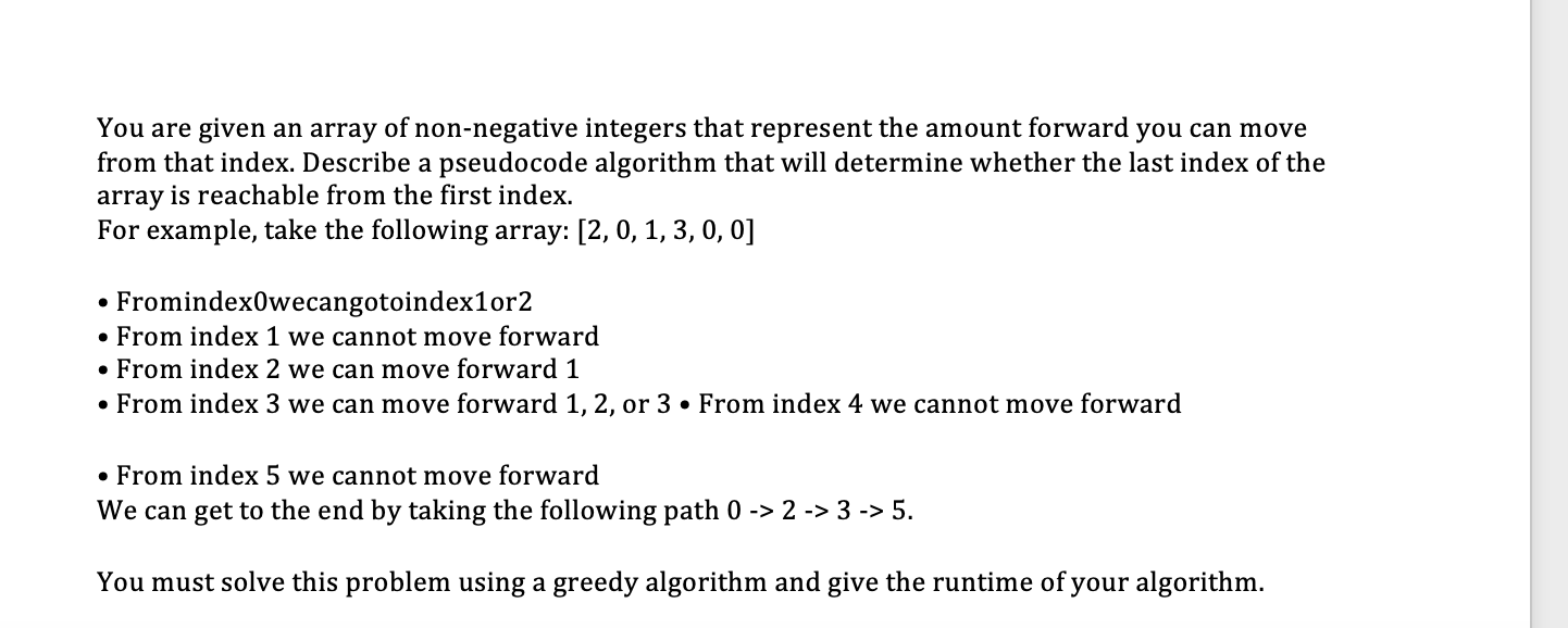 You are given an array of non - negative integers