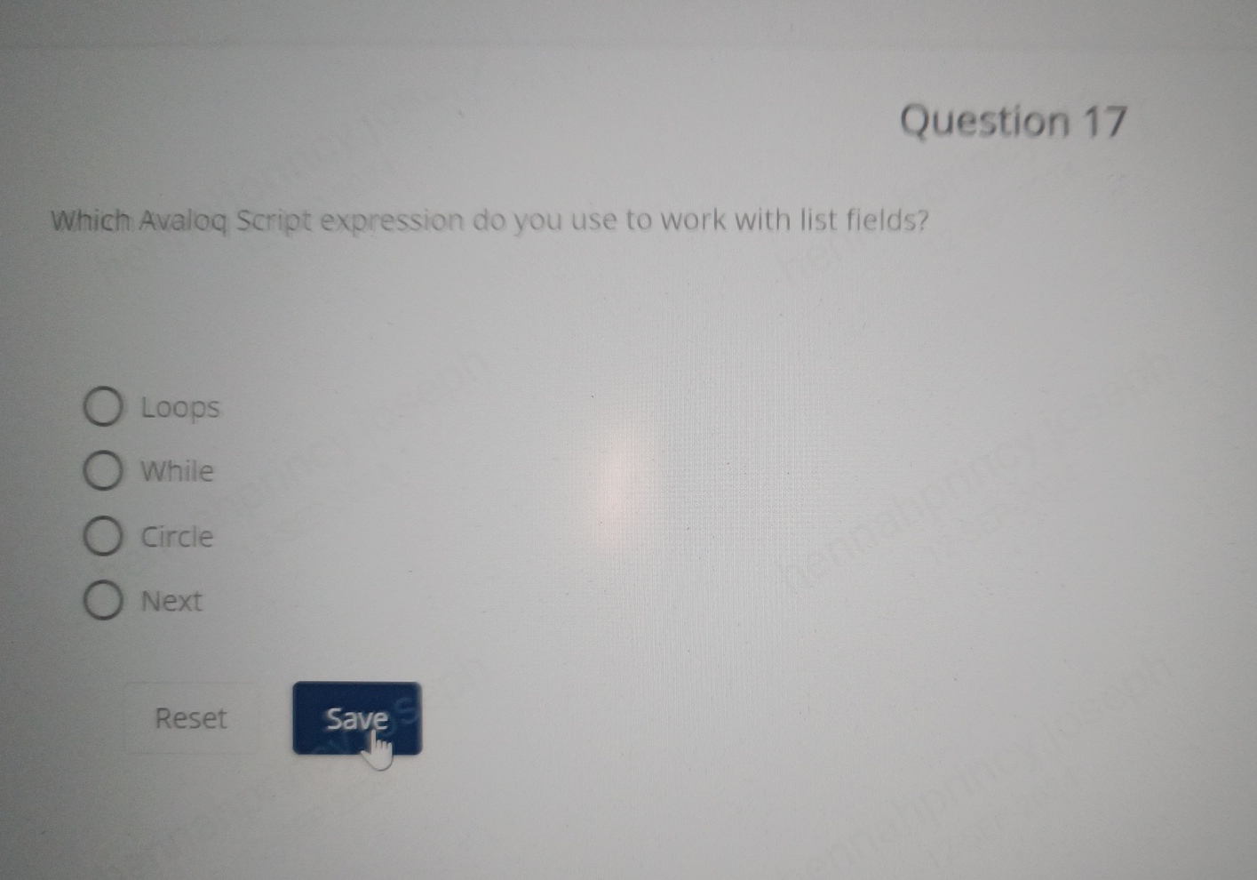 Which Avaloq Script expression do you use to work