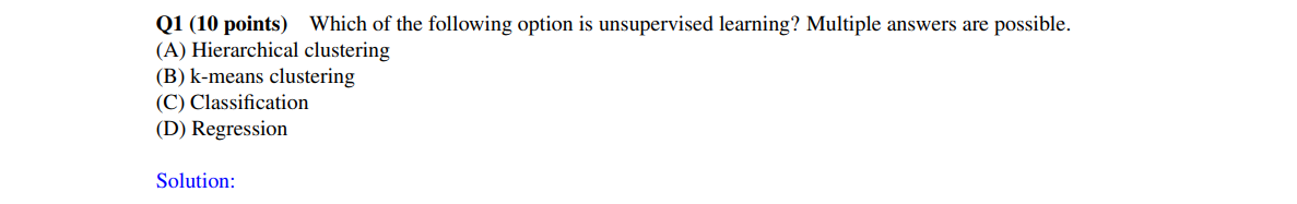 Q 1 ( 1 0 points ) Which of the following option