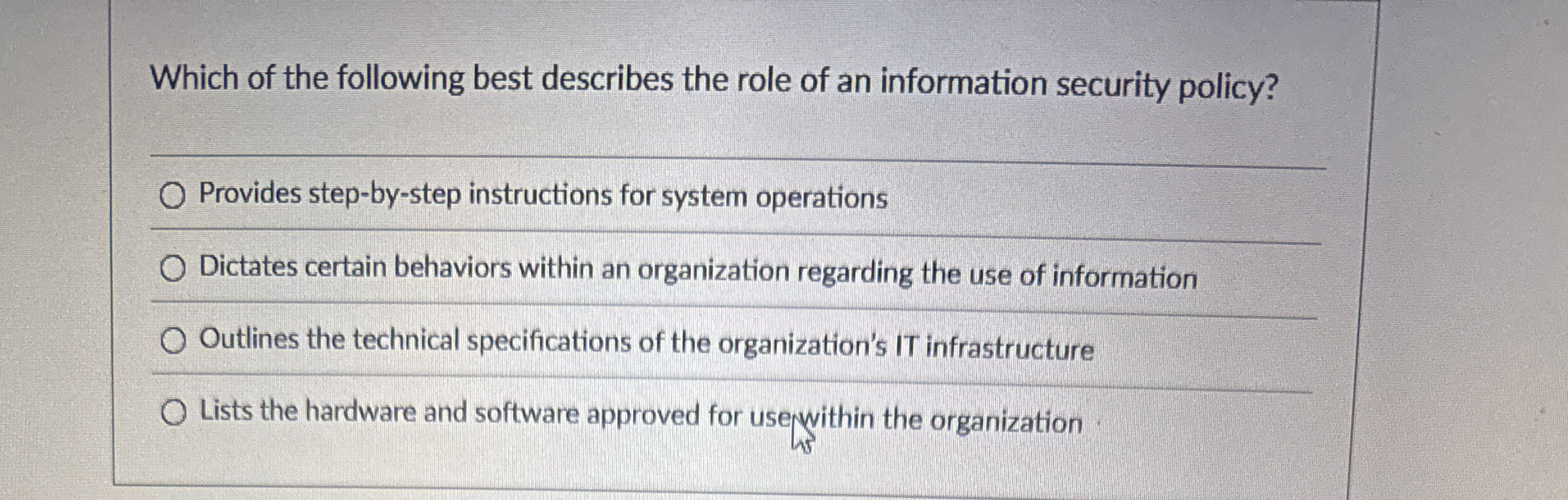 Which of the following best describes the role of