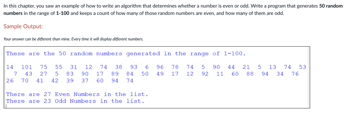 ( PYTHON ) In this chapter, you saw an example of