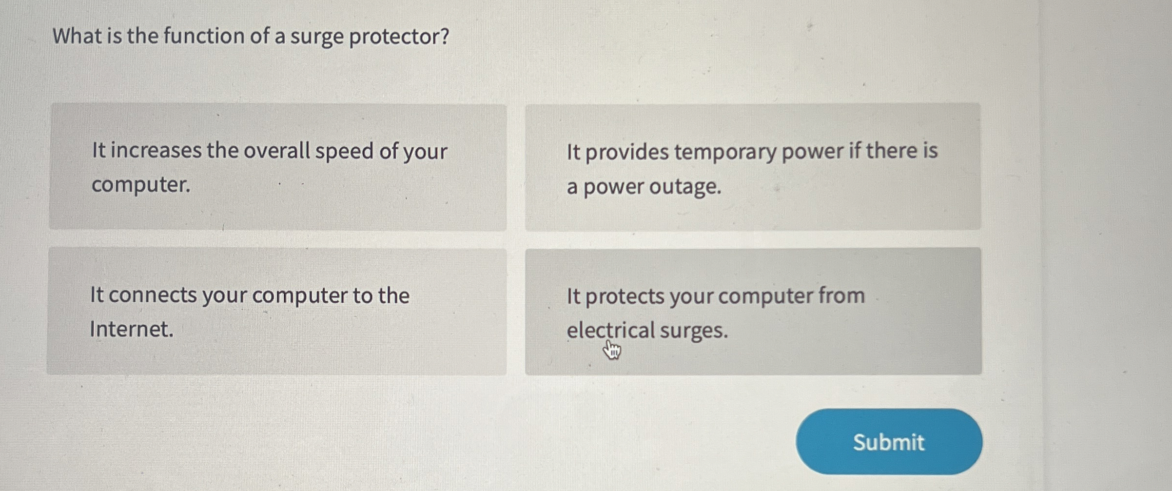 What is the function of a surge protector? It
