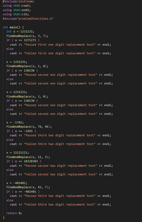 Problem 3 Deliverable: problem 3 functions.h and