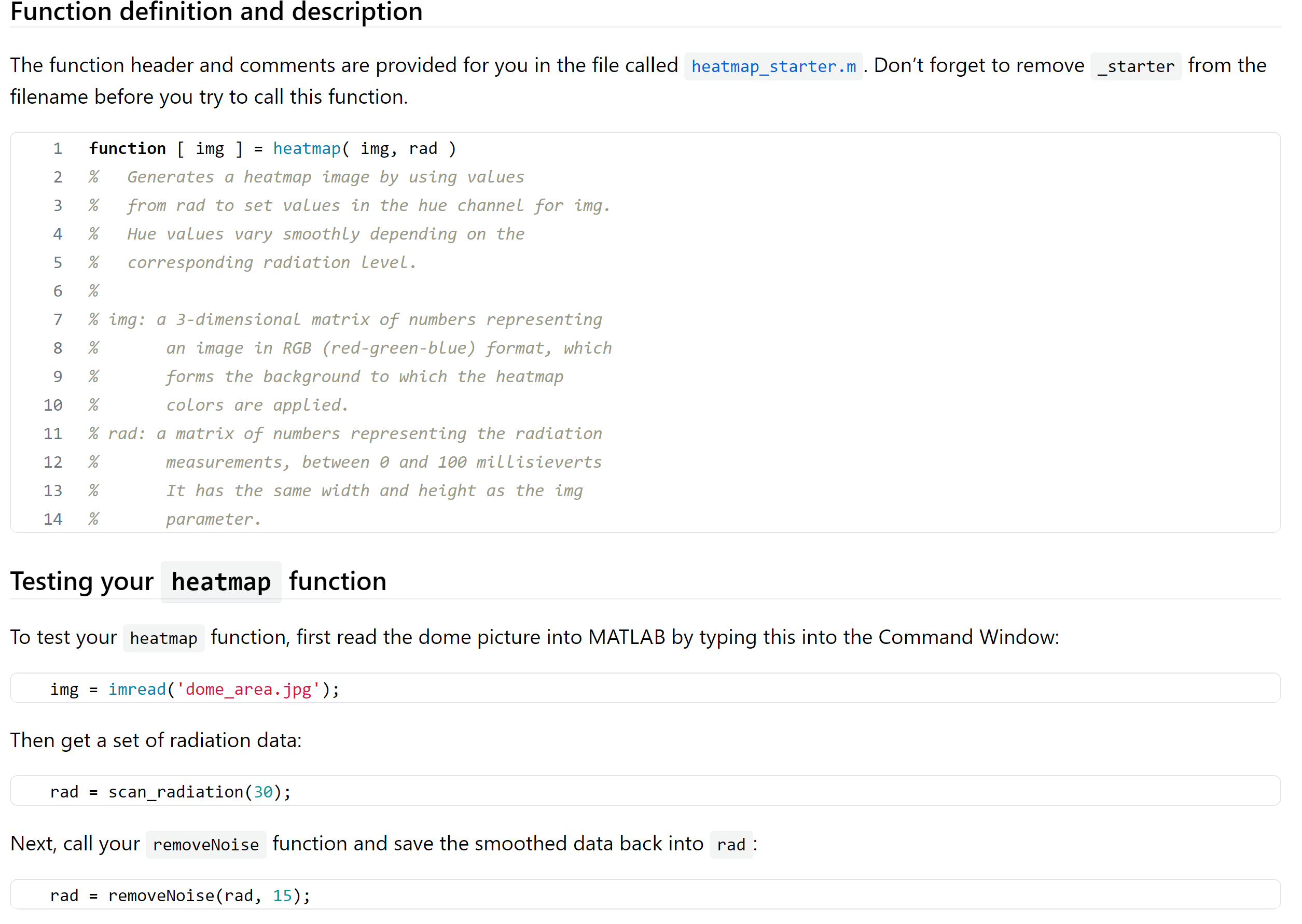 Function definition and description imshow (
