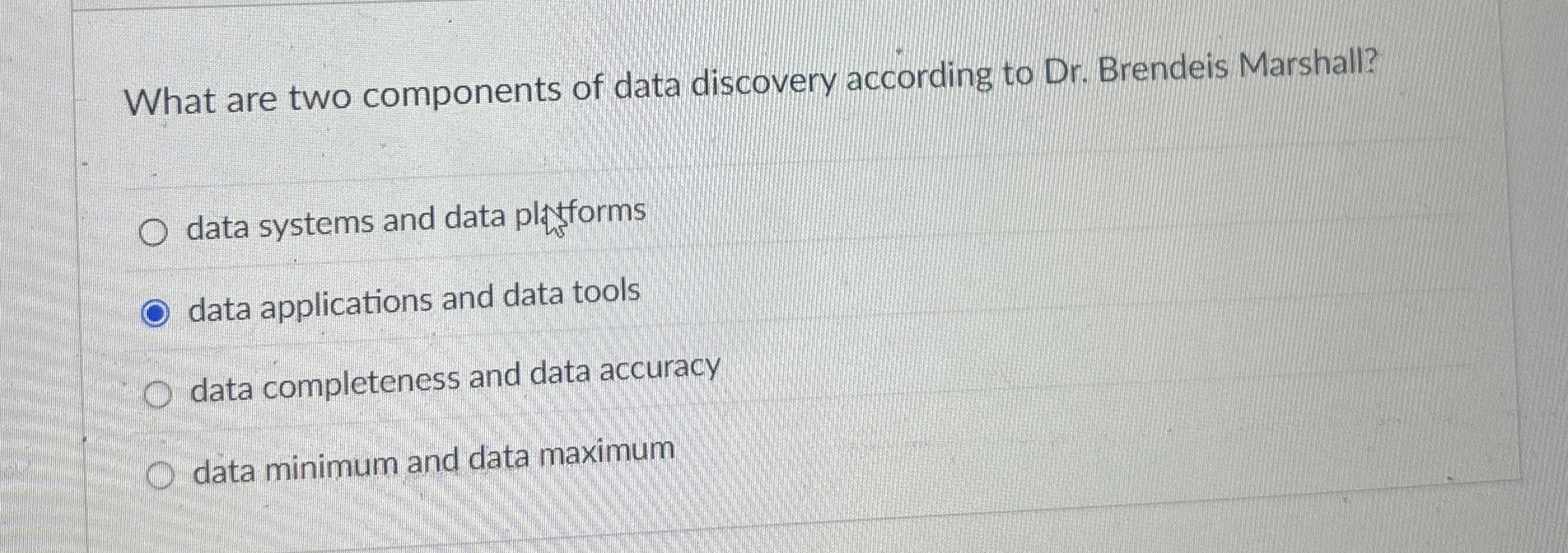What are two components of data discovery