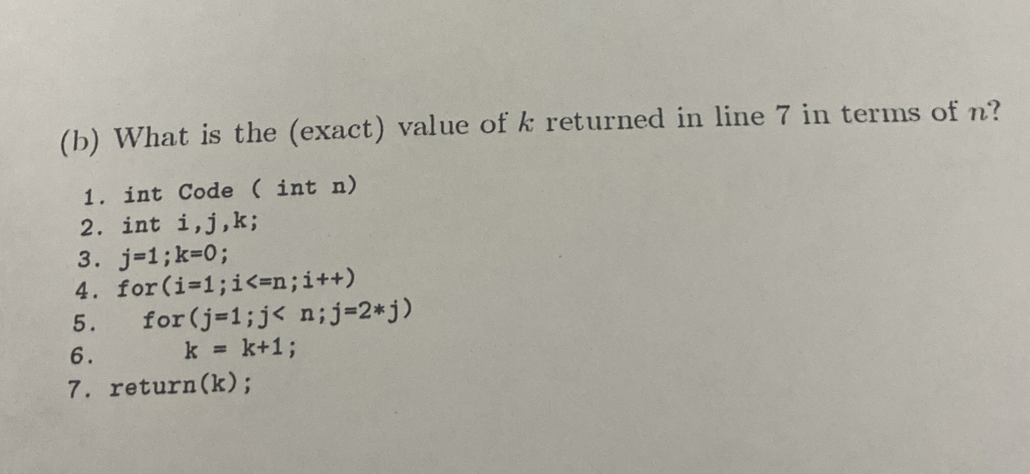 ( b ) What is the ( exact ) value of k returned