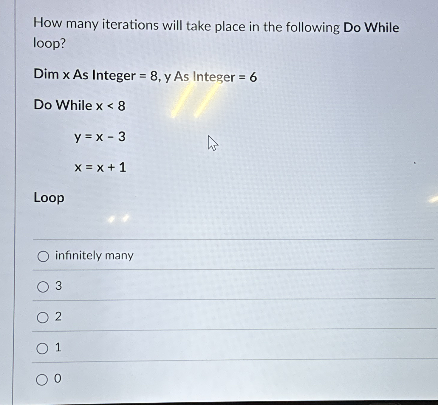 How many iterations will take place in the