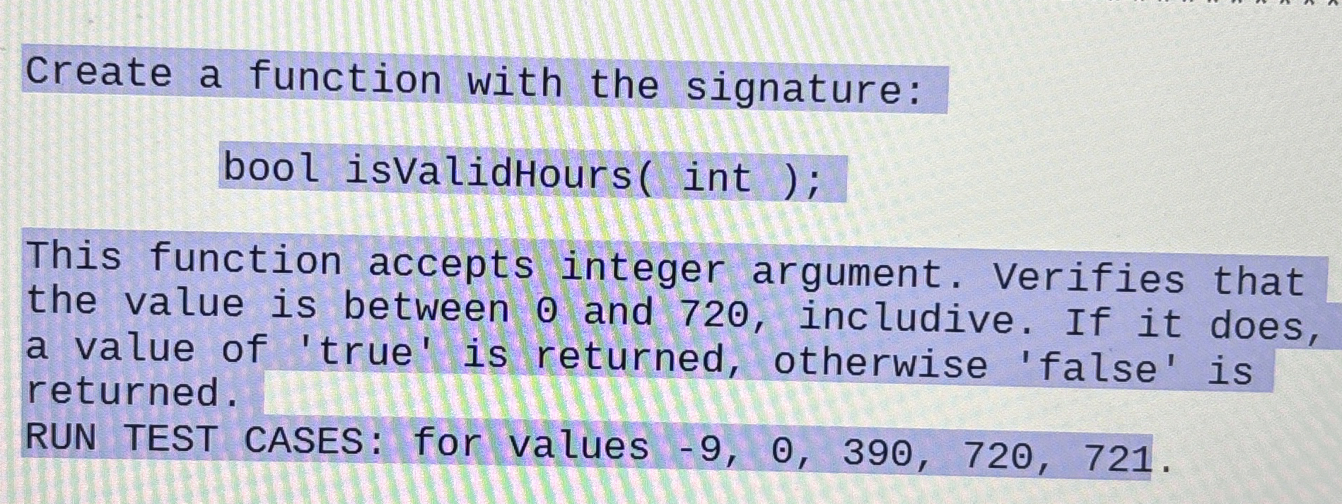 Create a function with the signature: bool