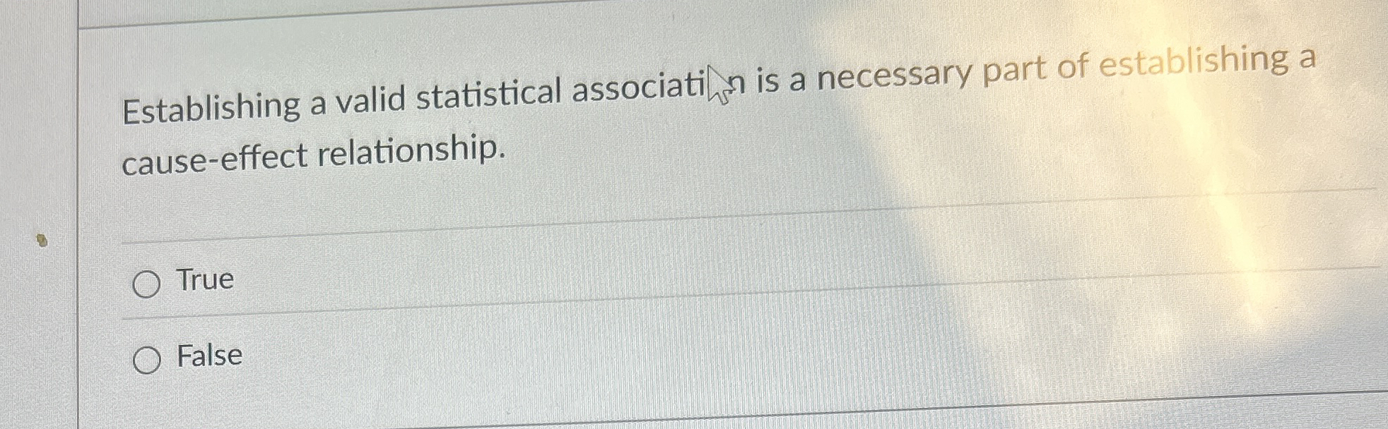 Establishing a valid statistical associatif is a