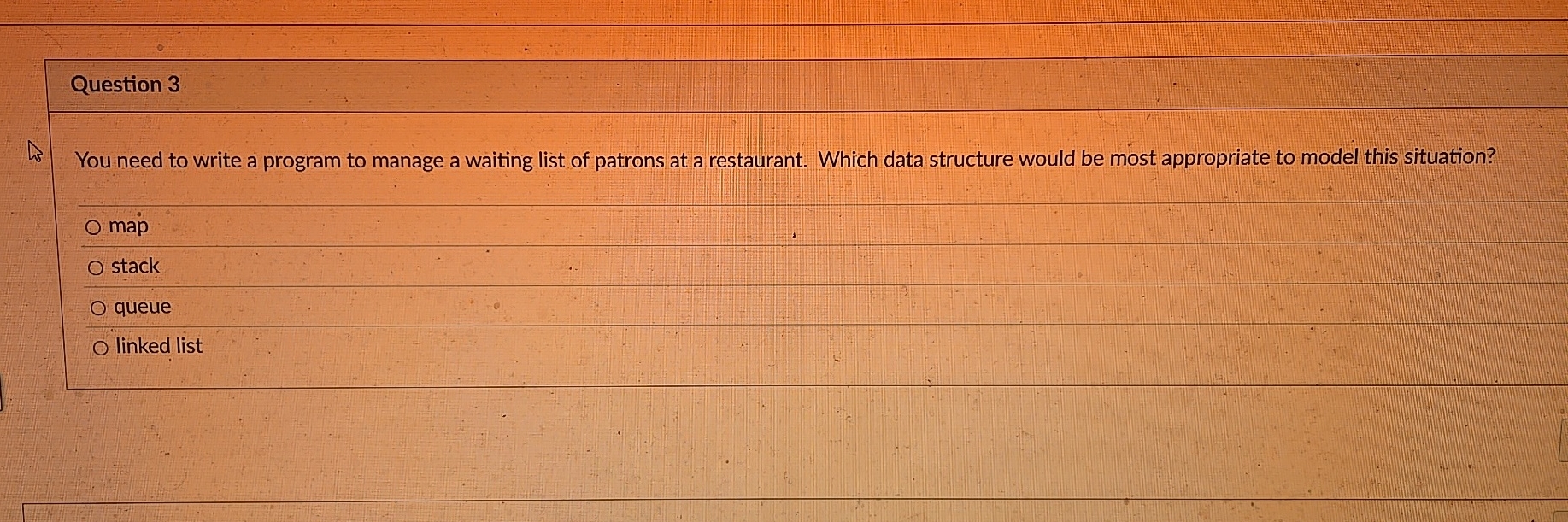 Question 3 You need to write a program to manage