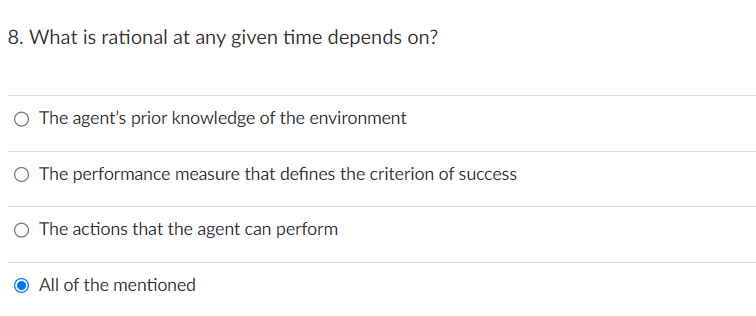 What is rational at any given time depends on ? 1