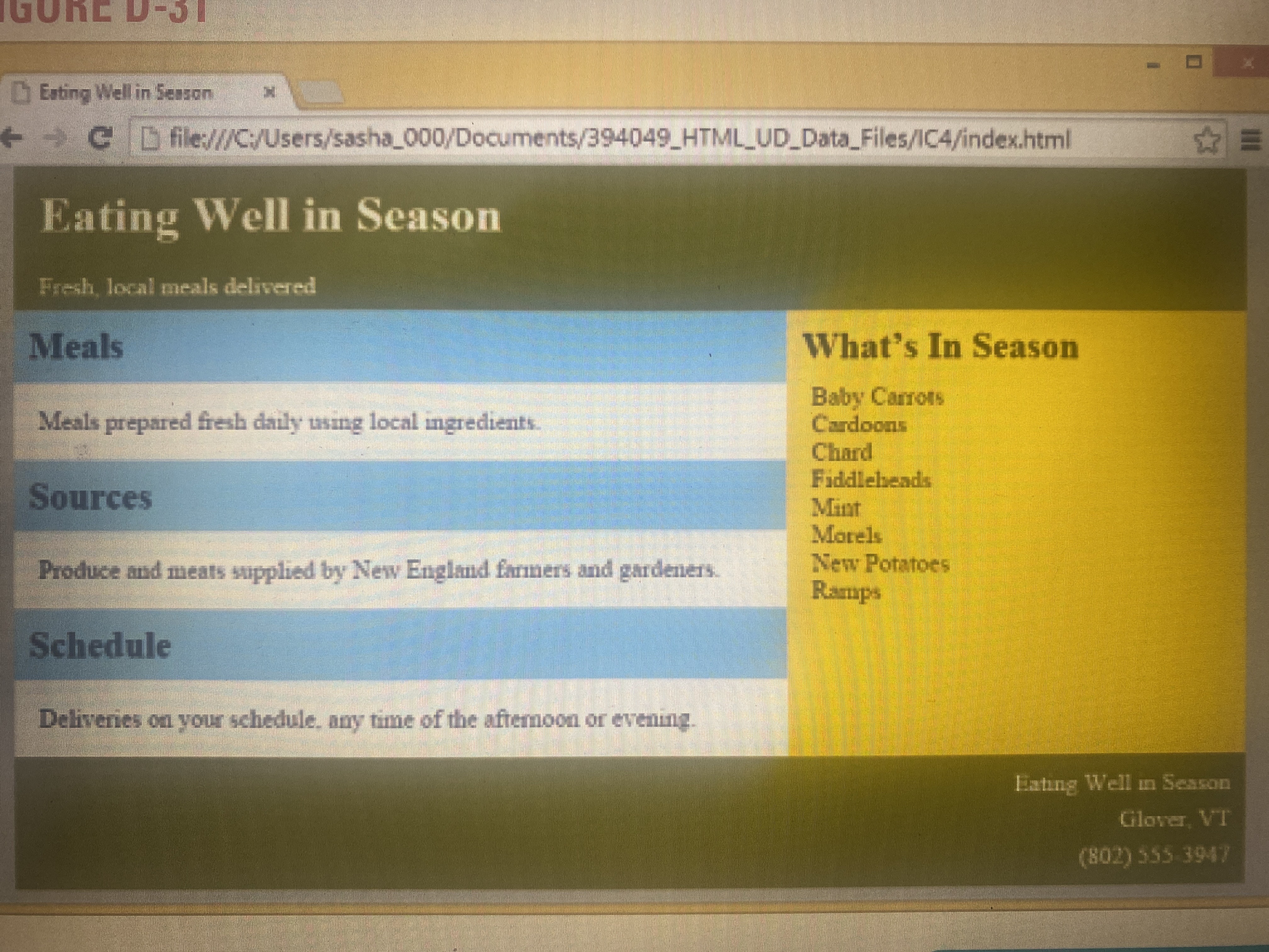 How to solve HTML 5 and CSS module 5 independent