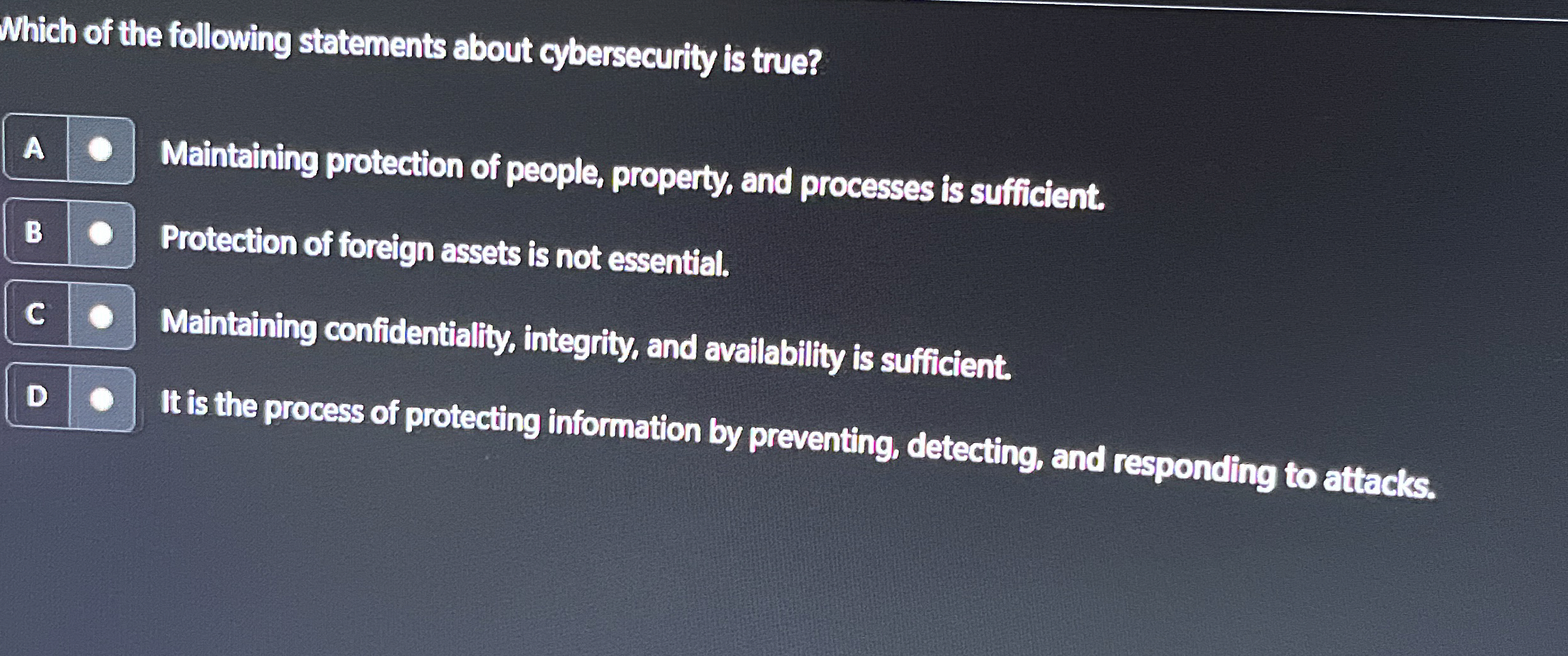 Which of the following statements about