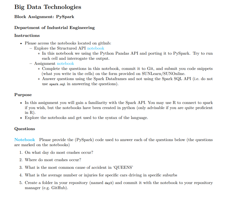 Big Data Technologies Block Assignment: PySpark