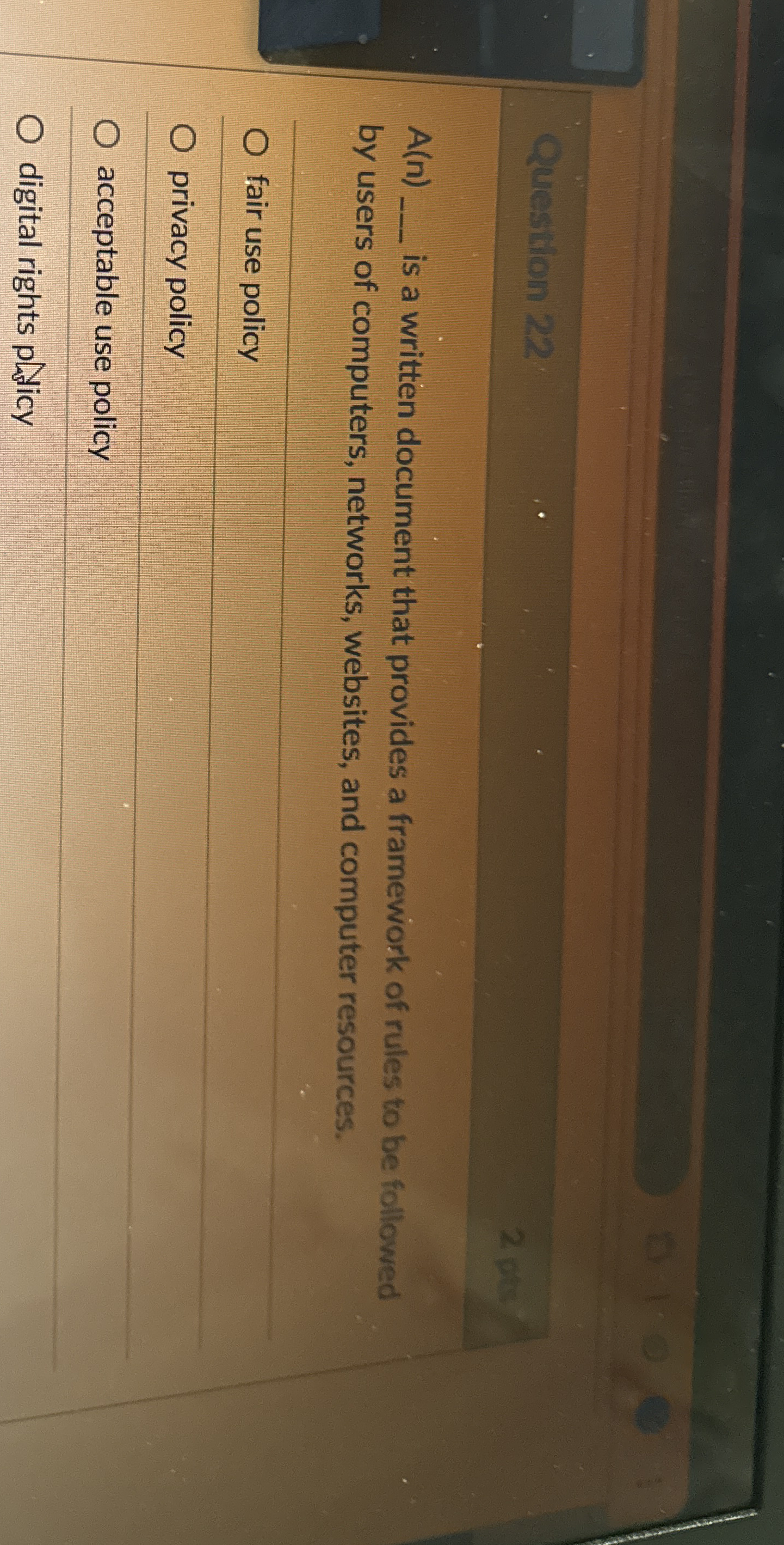 Question A ( n ) is a written document that