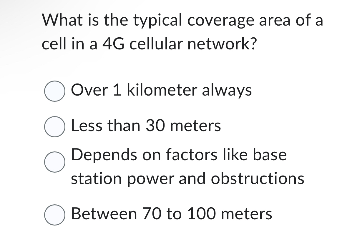 What is the typical coverage area of a cell in a
