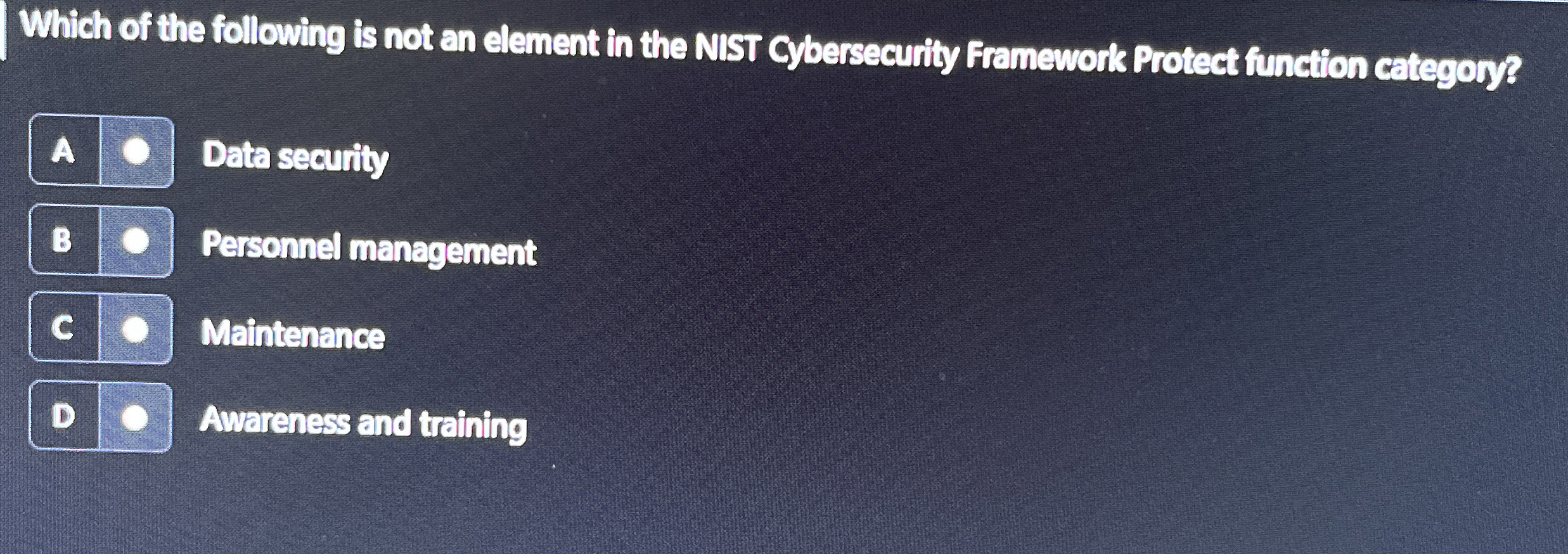Which of the following is not an element in the