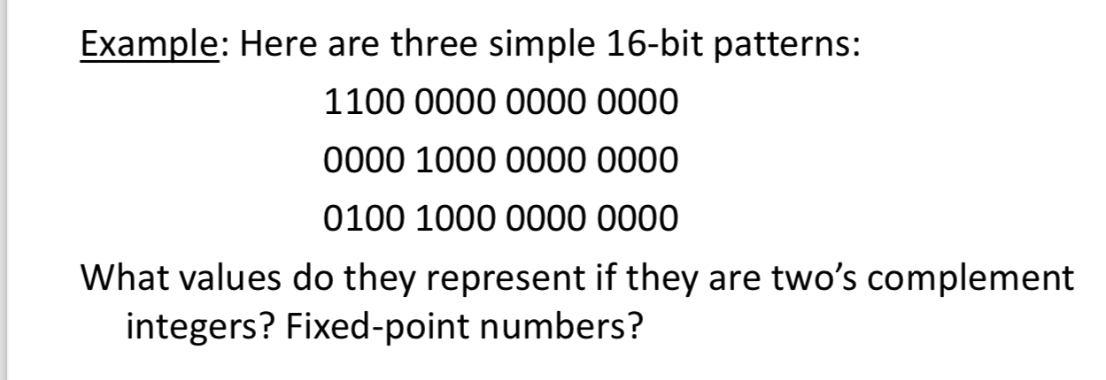 Example: Here are three simple 1 6 - bit