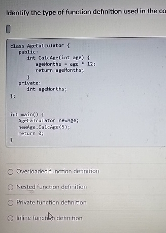 Identify the type of function definition used in