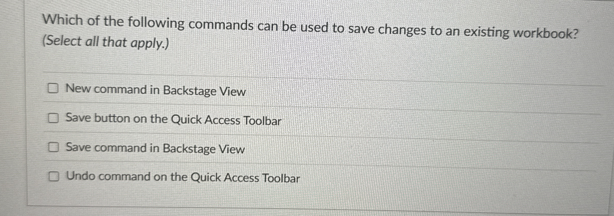 Which of the following options in Backstage View