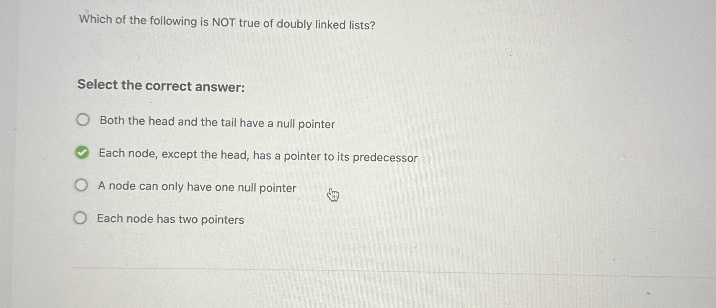 Which of the following is NOT true of doubly