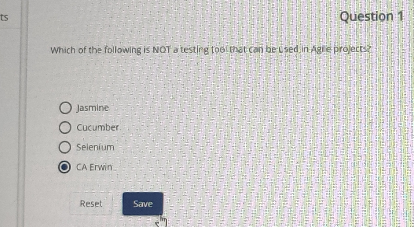 Question 1 Which of the following is NOT a