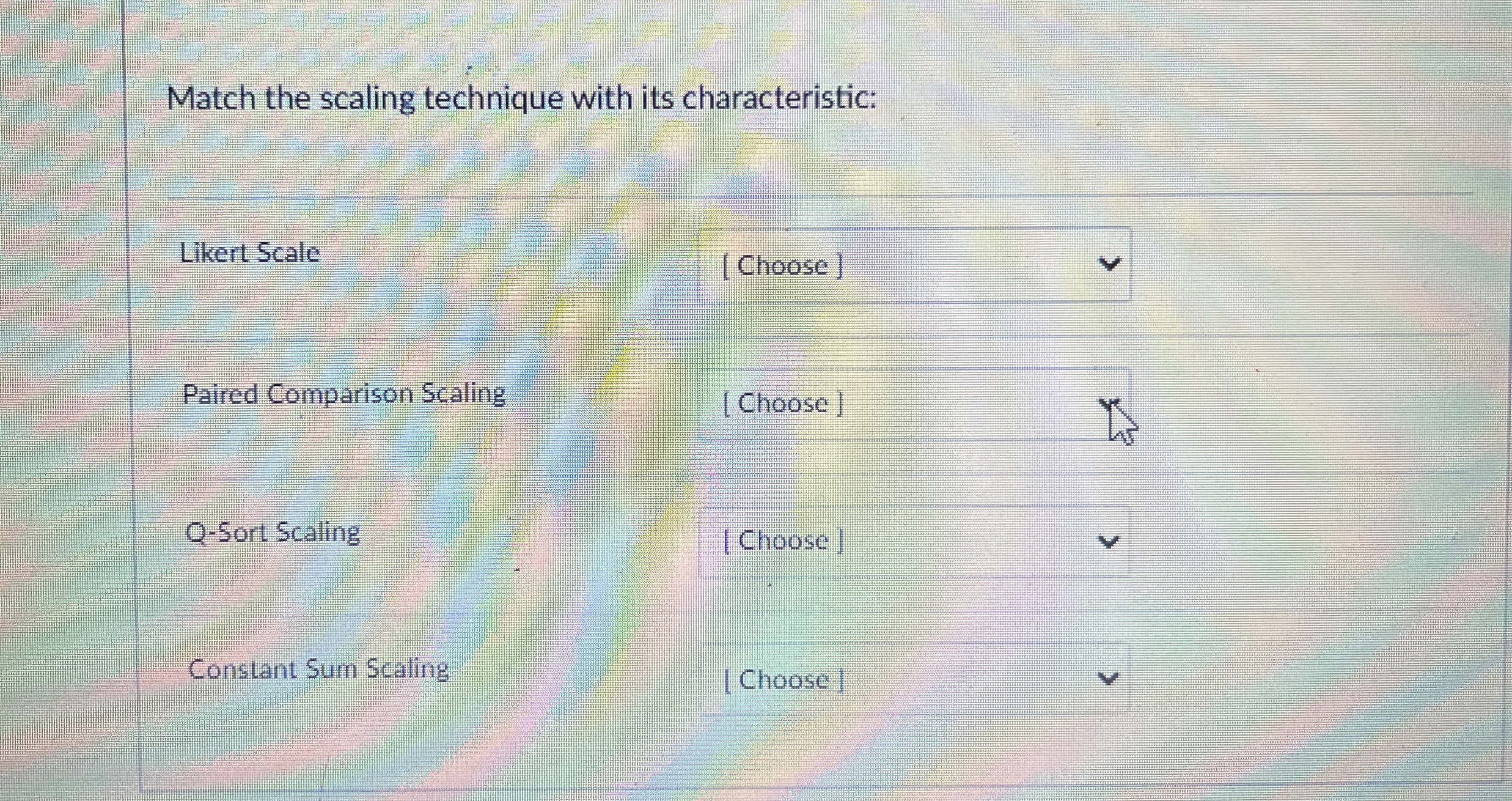 Match the scaling technique with its