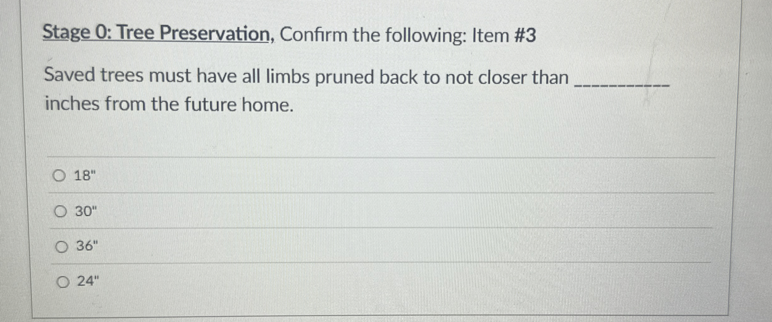 Stage 0 : Tree Preservation, Confirm the