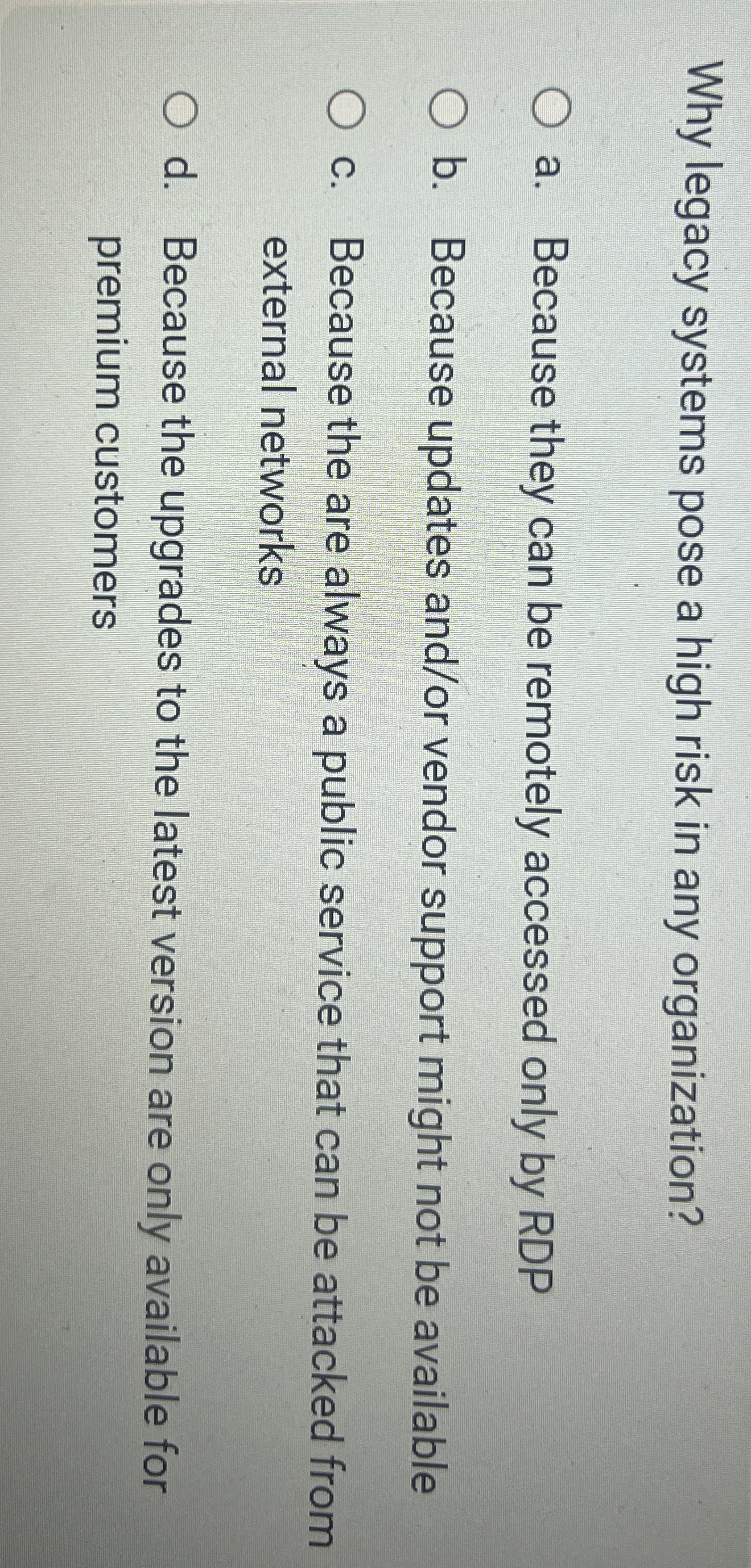 Why legacy systems pose a high risk in any