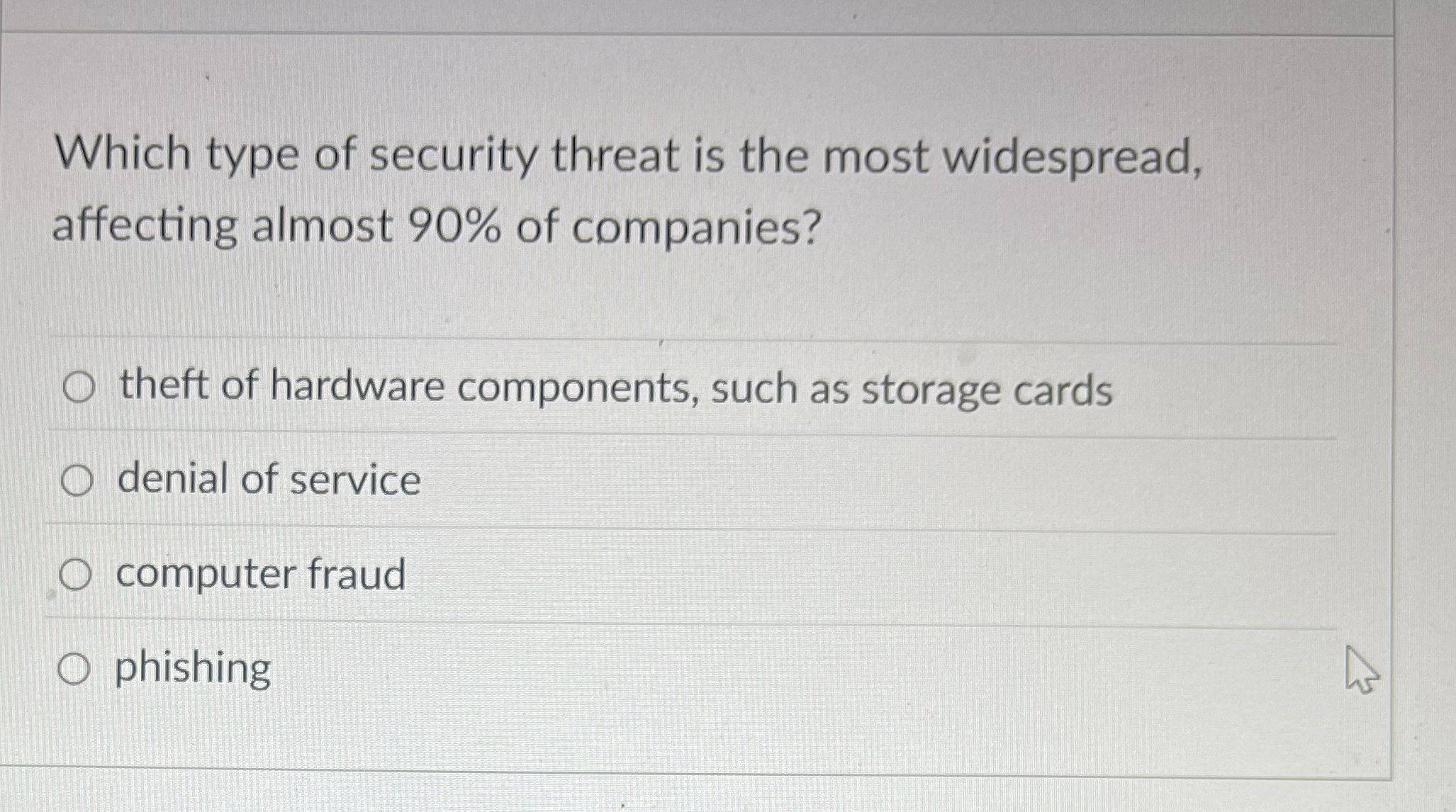 Which type of security threat is the most