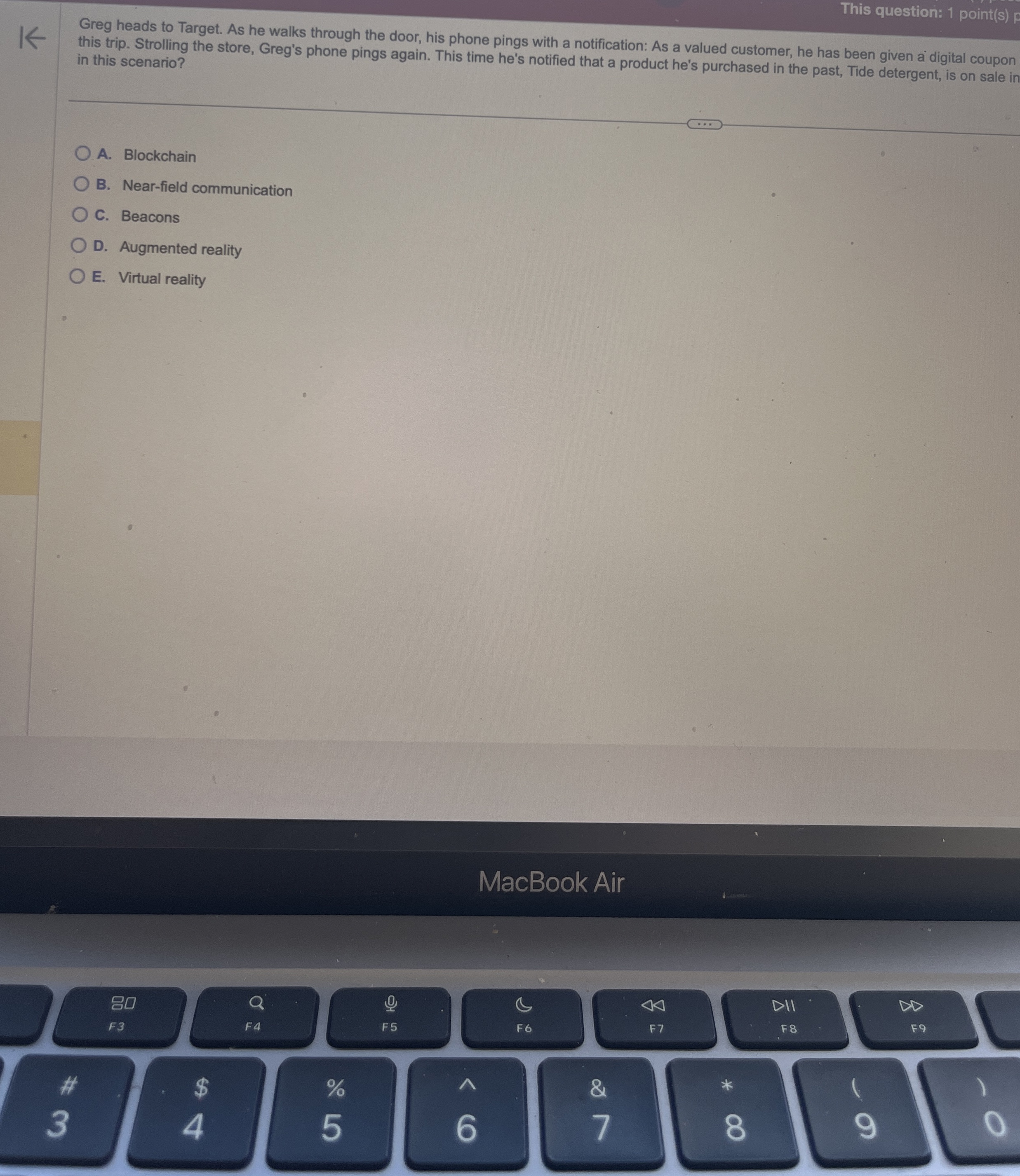 This question: 1 point ( s ) Greg heads to