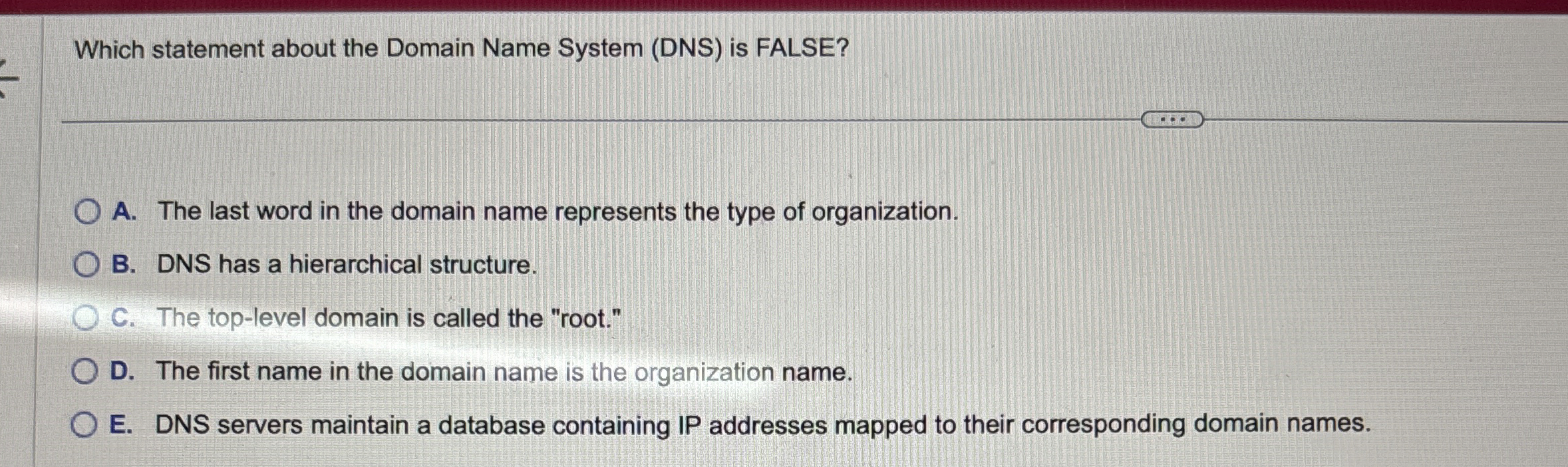 Which statement about the Domain Name System (