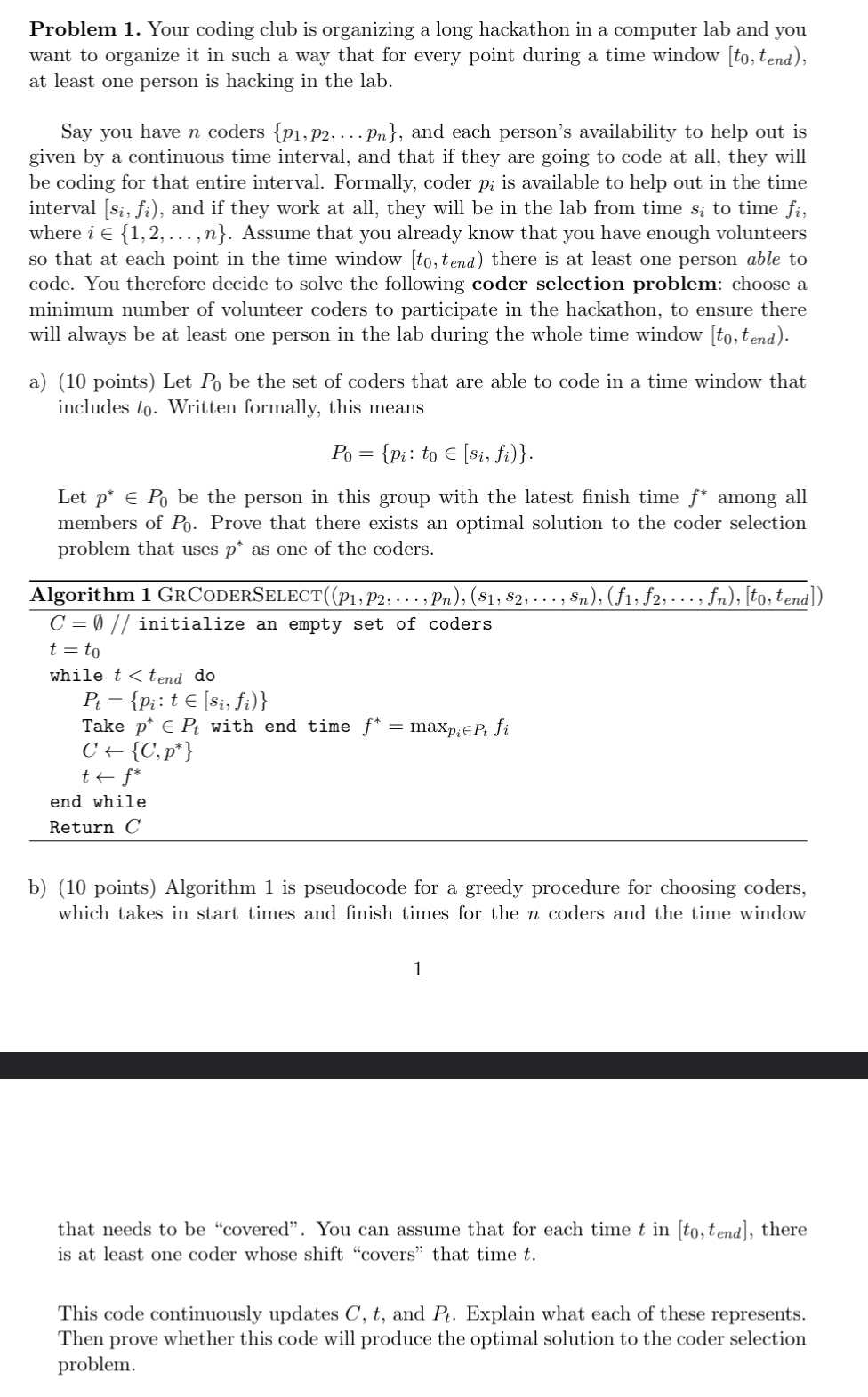Problem 1 . Your coding club is organizing a long