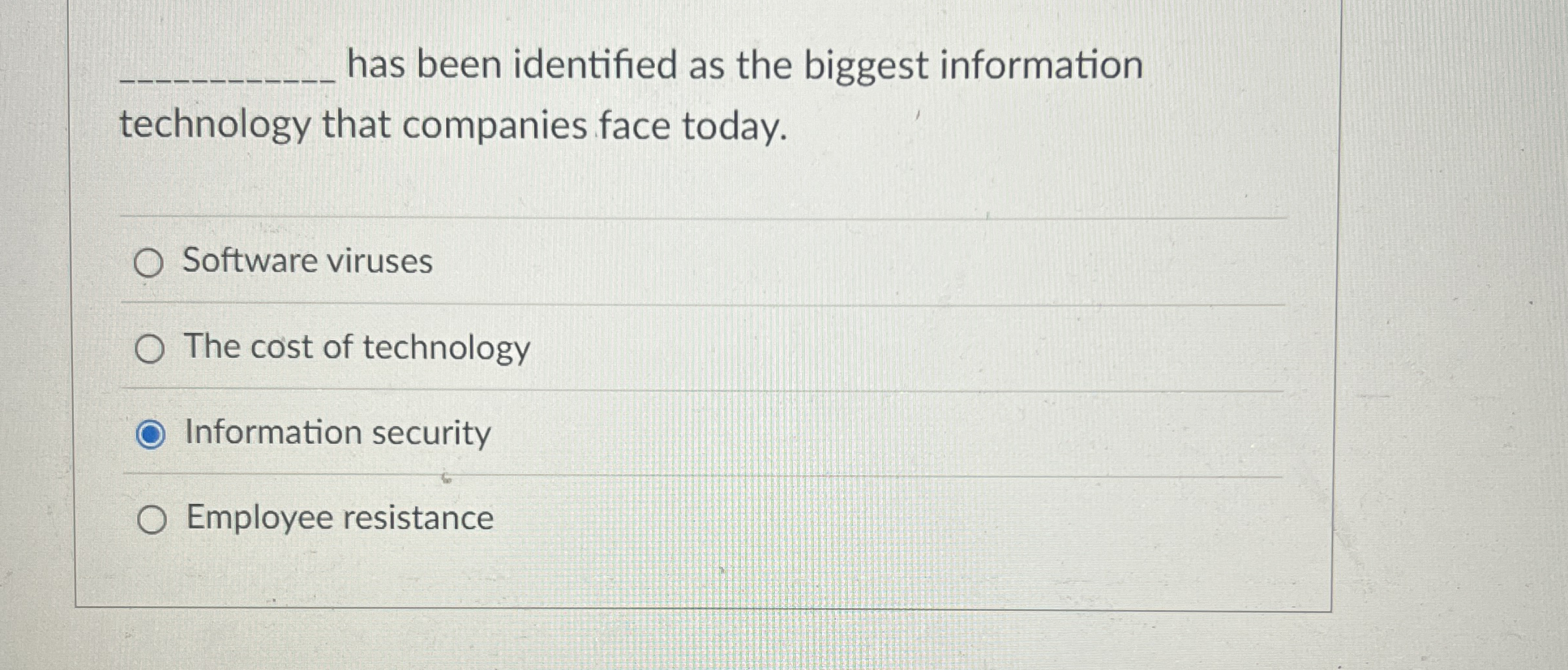 has been identified as the biggest information