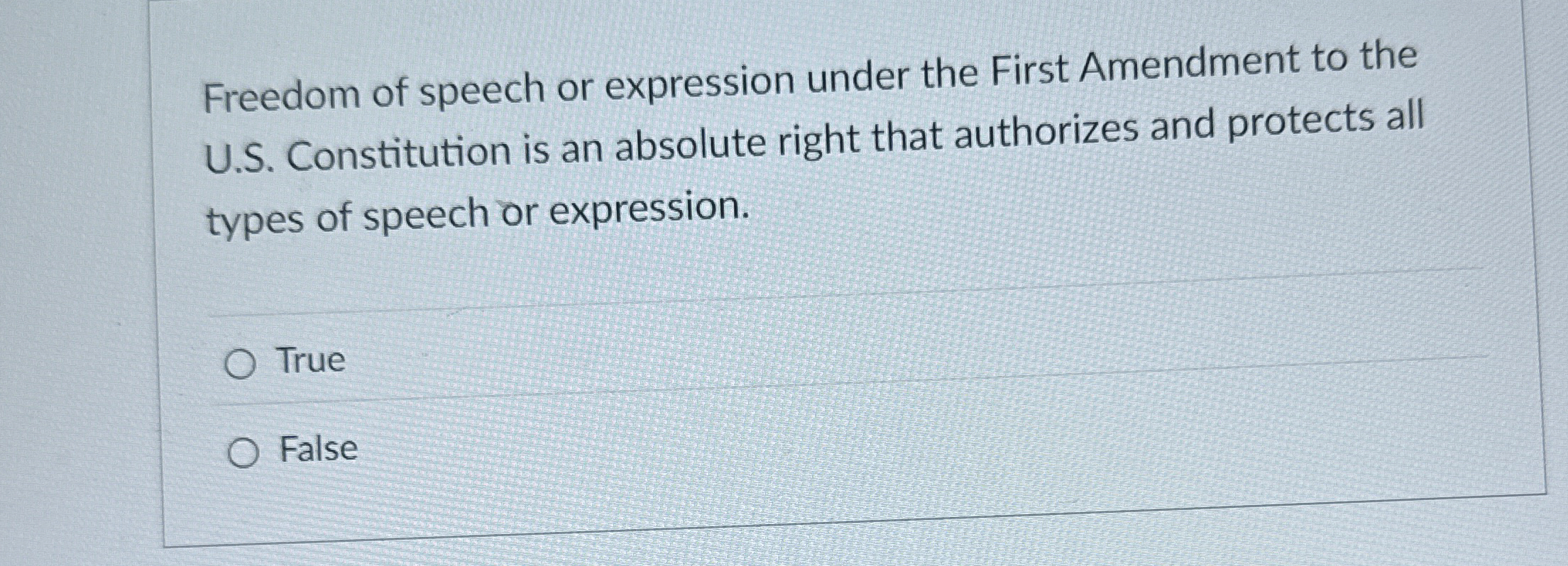Freedom of speech or expression under the First