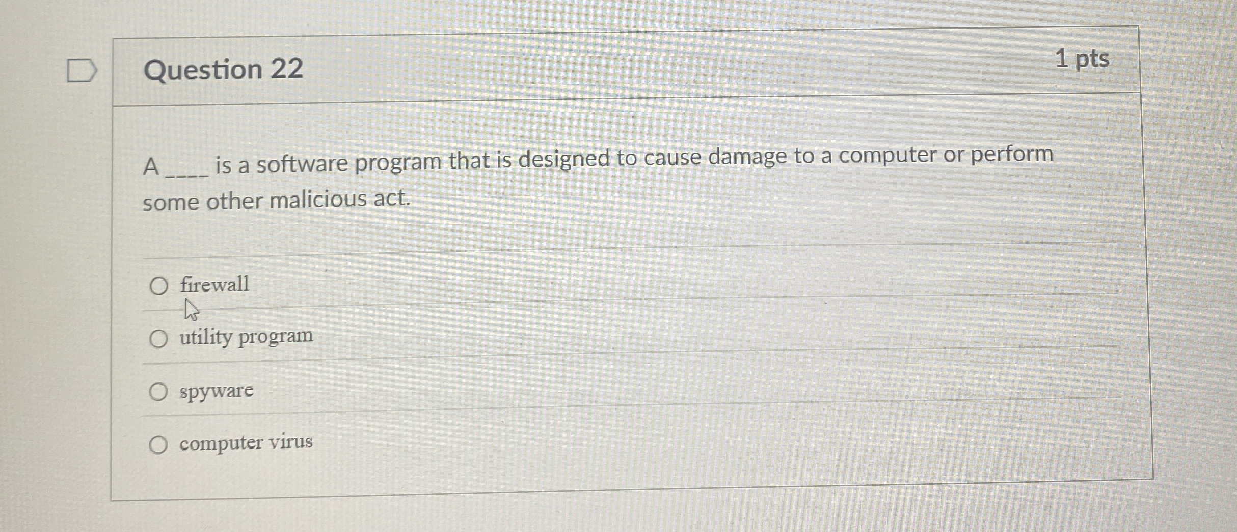 Question 2 2 A is a software program that is