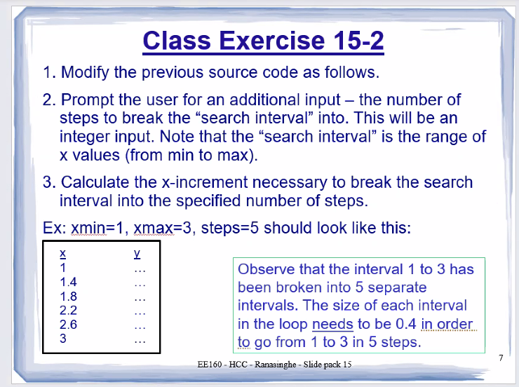 Class Exercise 1 5 - 2 Modify the previous source