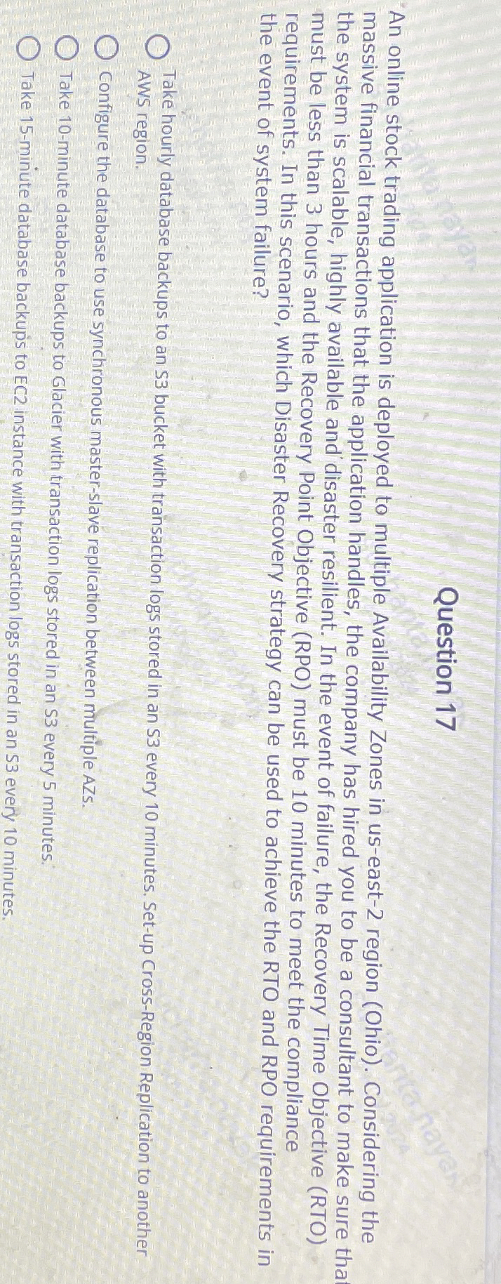 Question 1 7 " An online stock trading